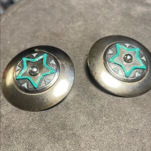 Vintage Navaho earrings…silver and turquoise